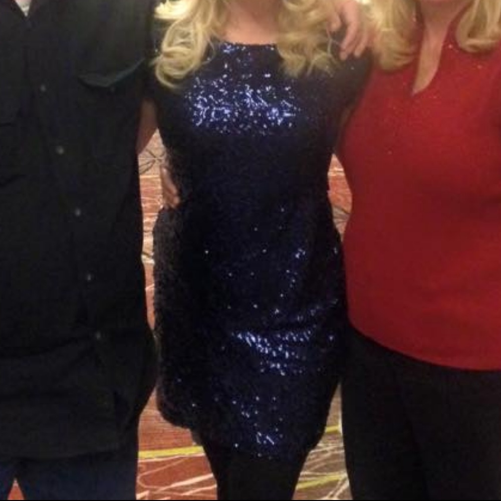 Blue Sequin Cocktail Dress